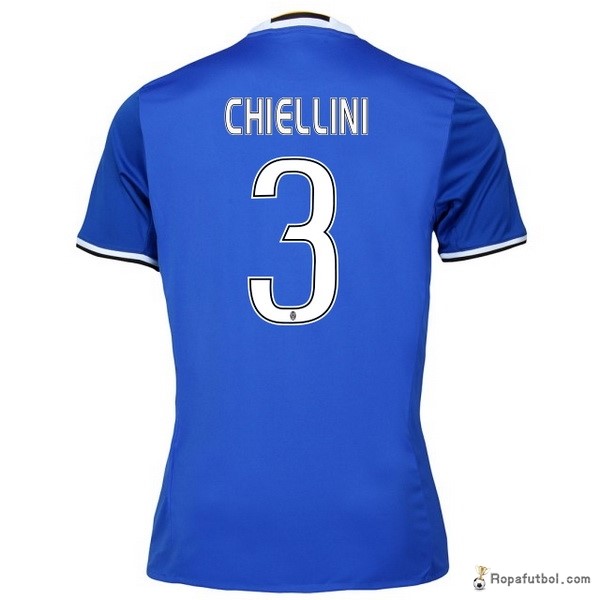 Camiseta Juventus Replica Segunda Ropa Chiellini 2016/17 Azul